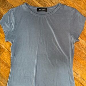 White fox tee in steel blue